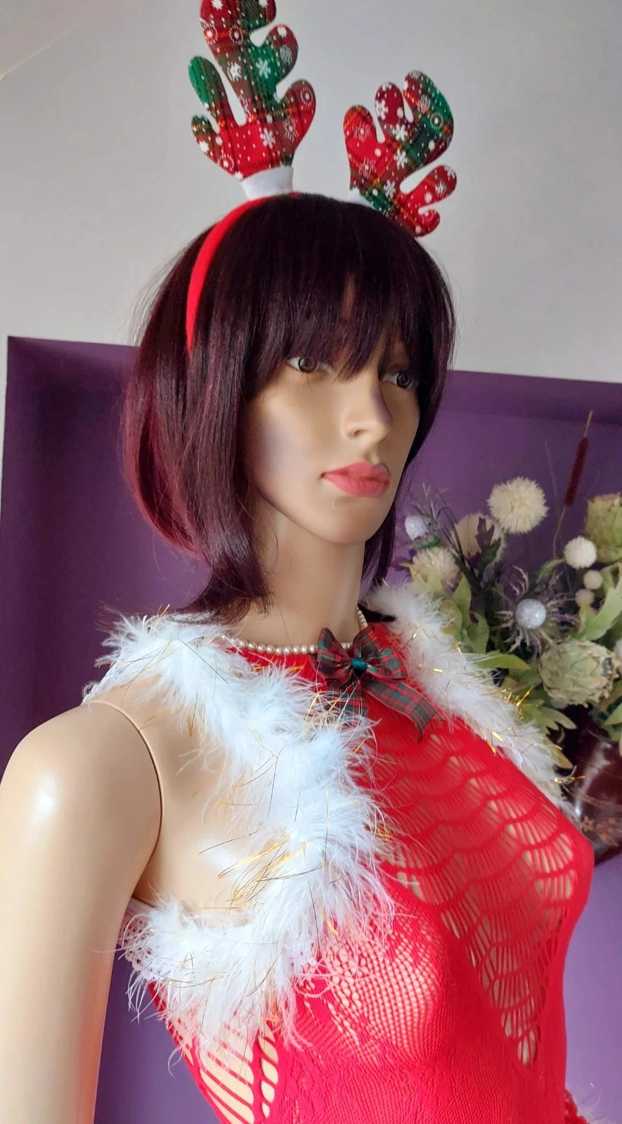 Conjunto de 5 peças de Natal com visual de menina do Papai Noel sexy – Tamanho único – photo 13
